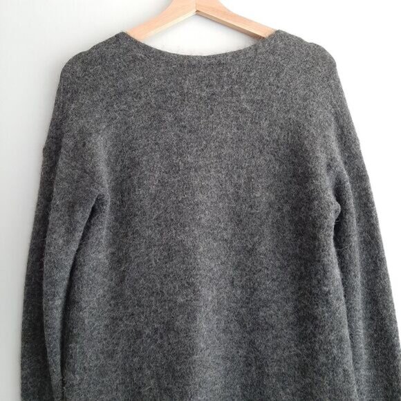 WILFRED FREE Aritzia Aronson Sweater Cardigan Fuzzy Knit Gray Sz XXS - Picture 11 of 15
